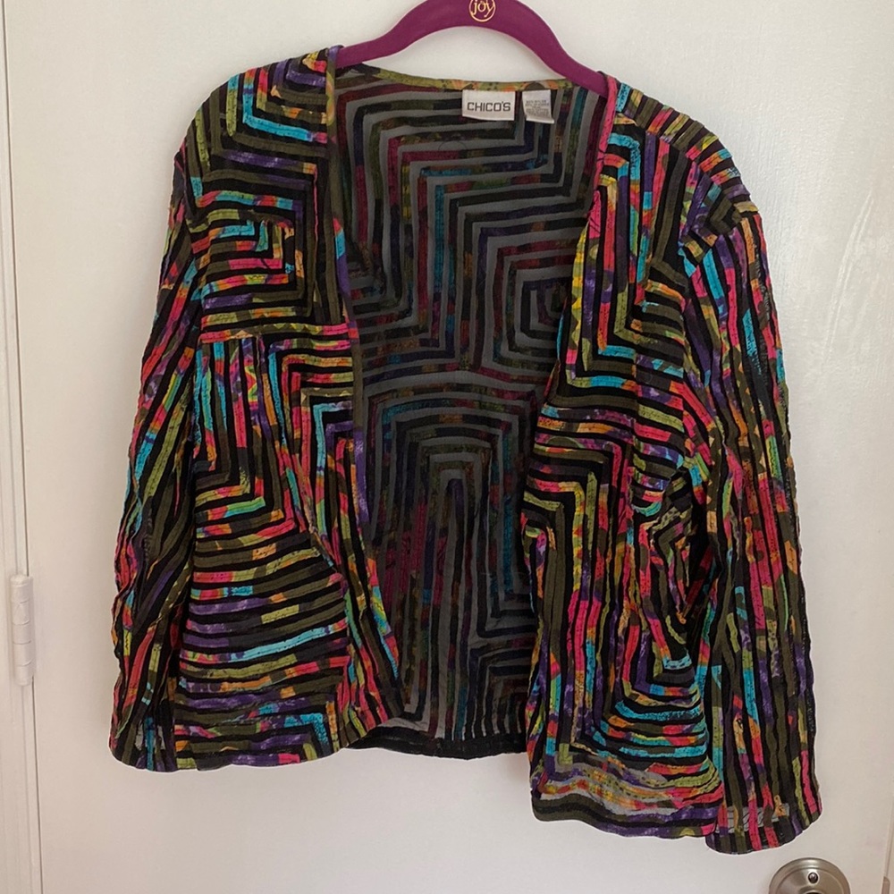 Chicos | Art-to-Wear Devore Jacket  Sz 1